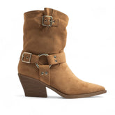 Europeon Union Women Beige Chamois Half Boot #3195